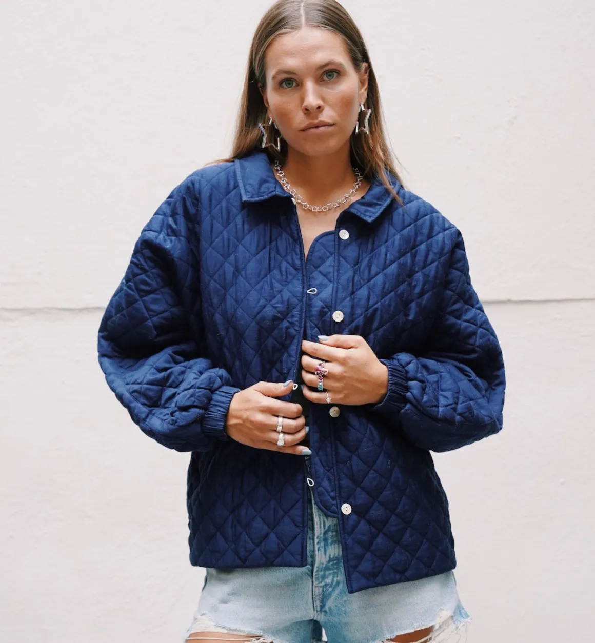 Anna + Nina Jassen | Adore You Bomber Jacket Blue