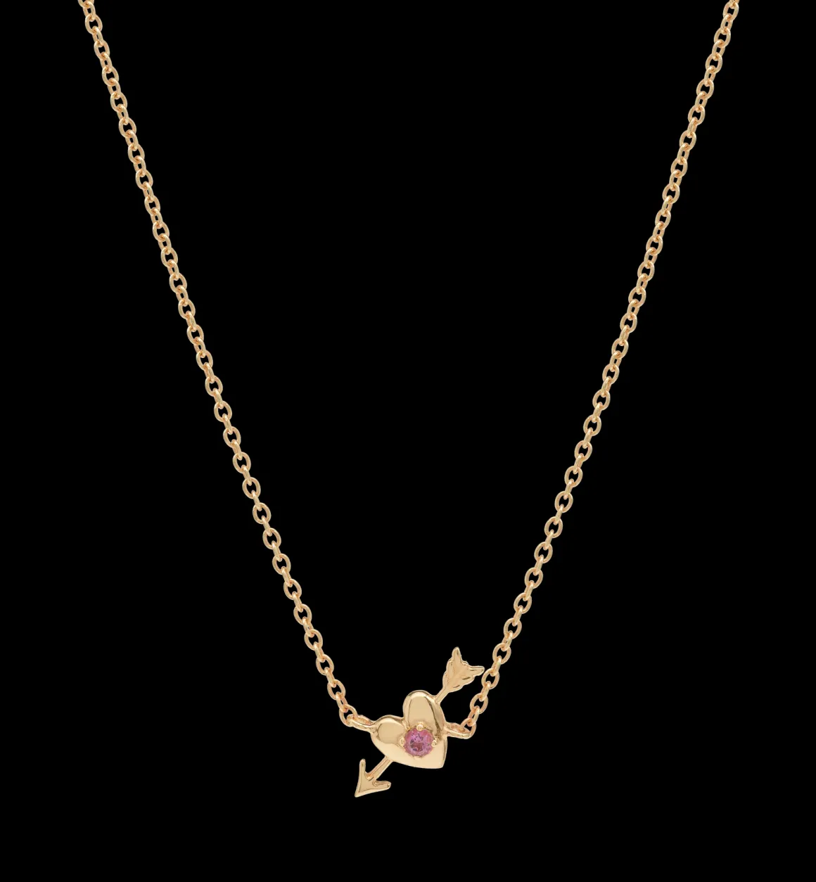 Anna + Nina 14K Goud | Voor Je Partner | Arrowed Heart Necklace 14K