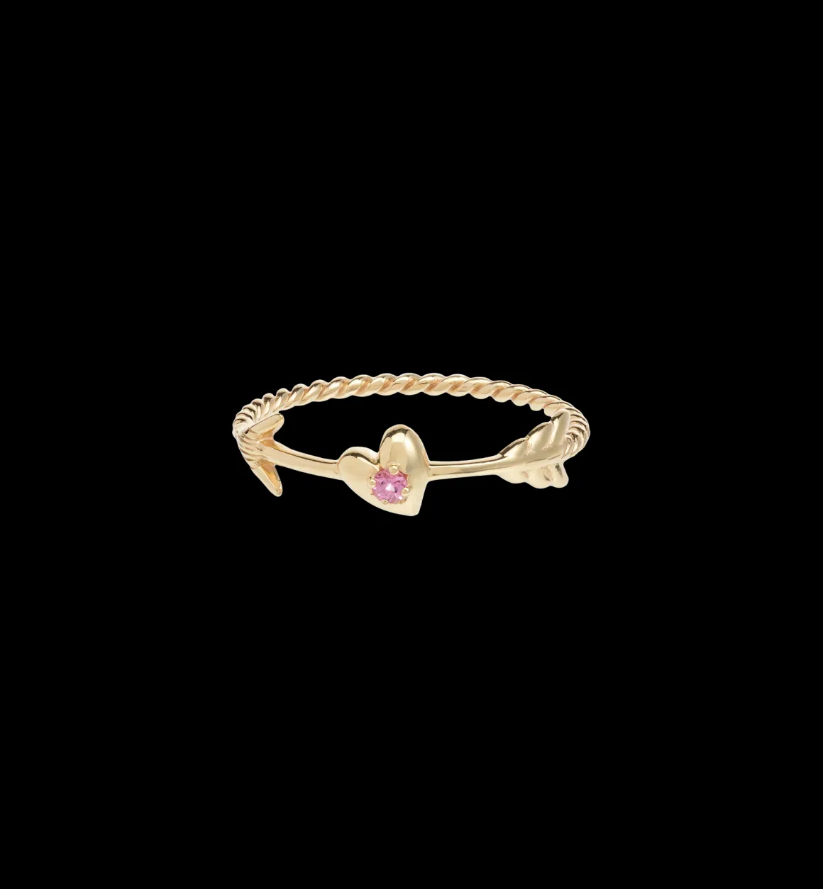 Anna + Nina 14K Goud | Voor Je Partner | Arrowed Heart Ring 14K YellowGold