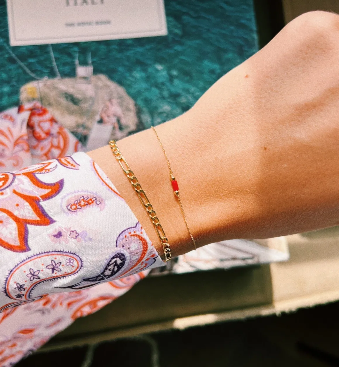 Anna + Nina 14K Goud | Blood Coral Bracelet 14K