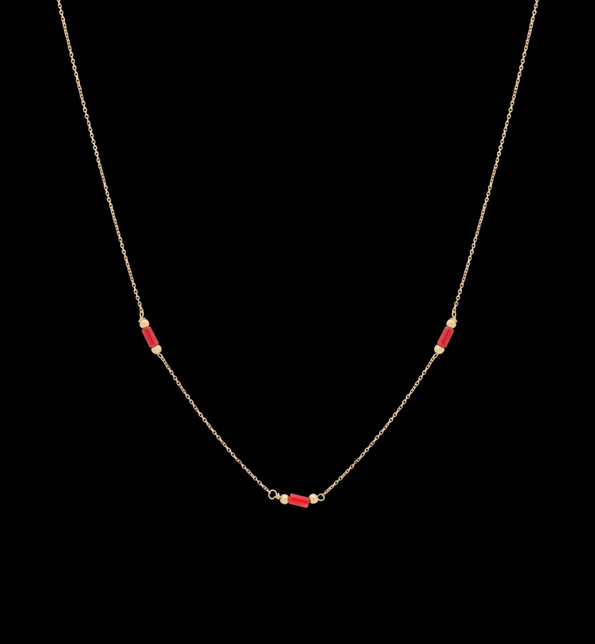 Anna + Nina 14K Goud | Blood Coral Necklace 14K