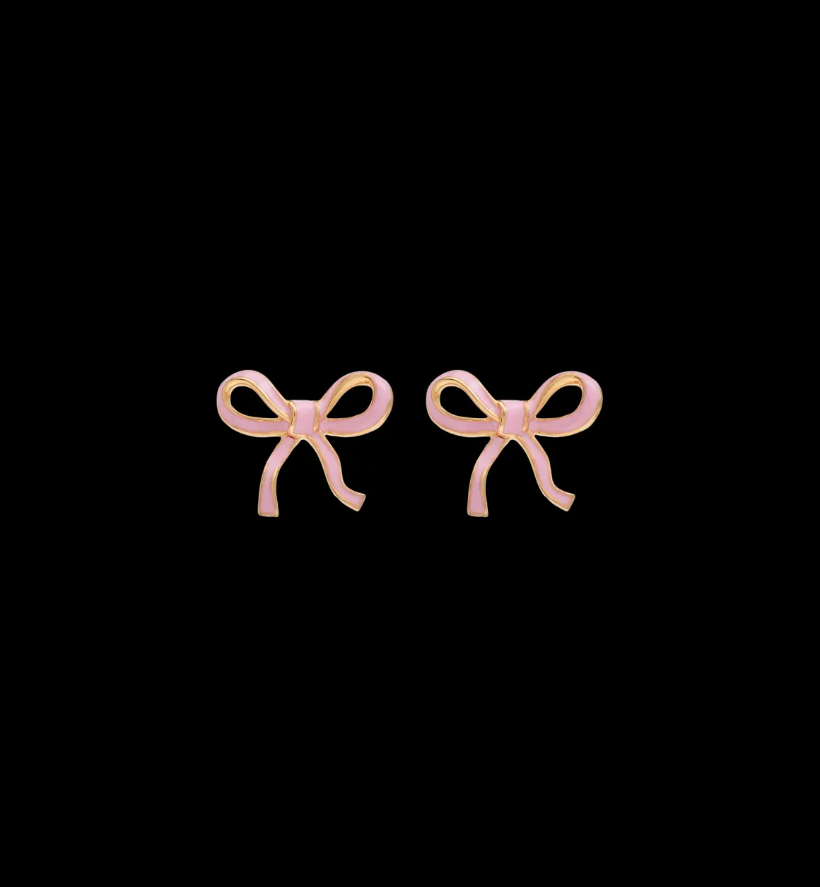 Anna + Nina ​Verguld | Voor Je Partner | Blush Ribbon Stud Earrings