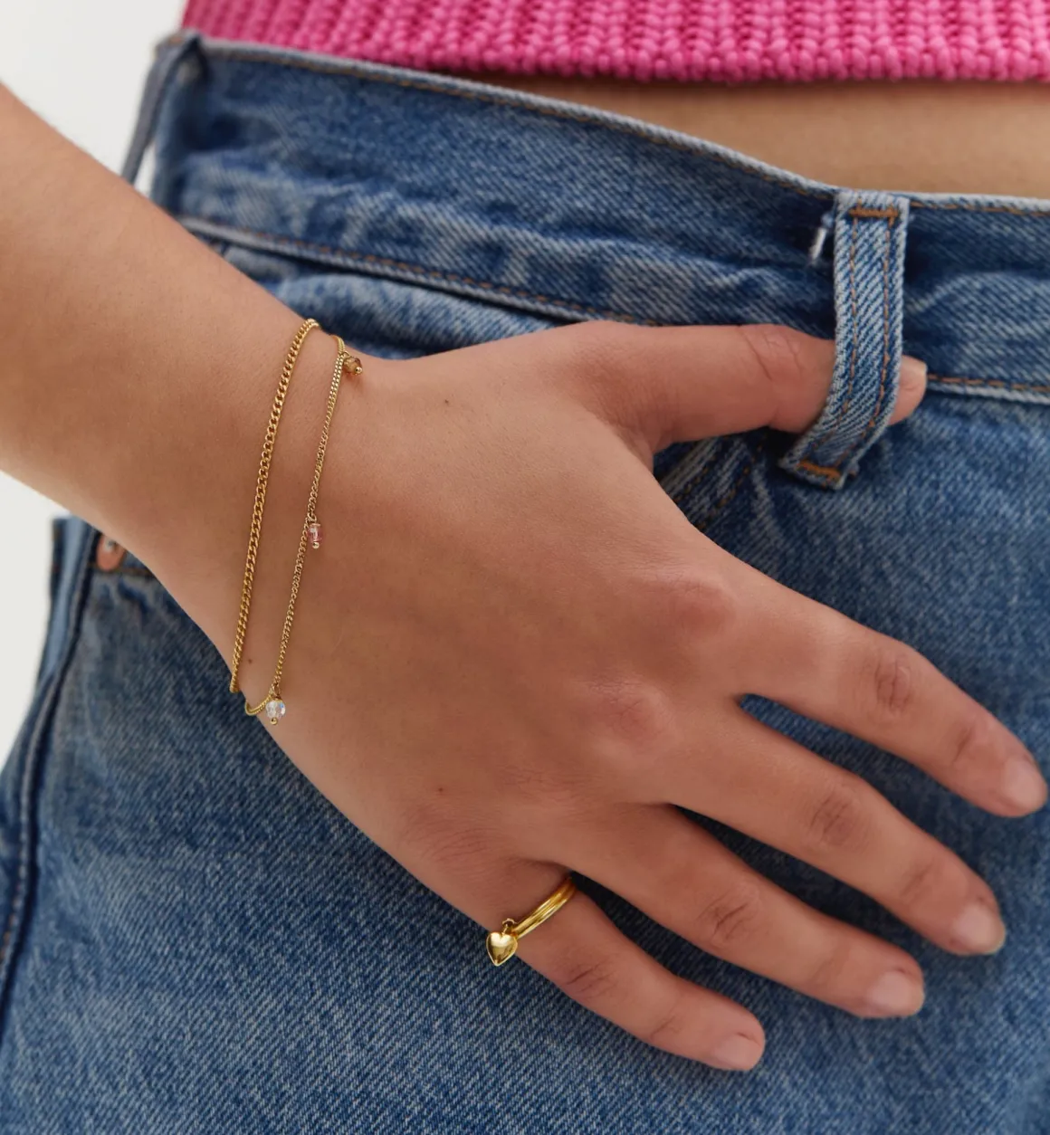 Anna + Nina Zilver & Verzilverd | ​Verguld | Brilliant Muse Pinky Ring