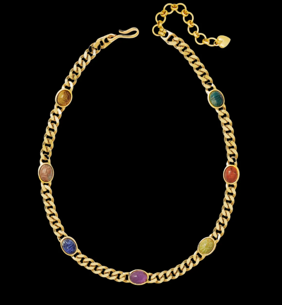 Brinker + Eliza ​Verguld | Gemstone Curb Chain Necklace