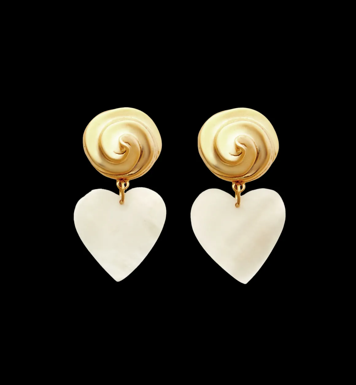 Brinker + Eliza ​Verguld | Rainey White Heart Earrings