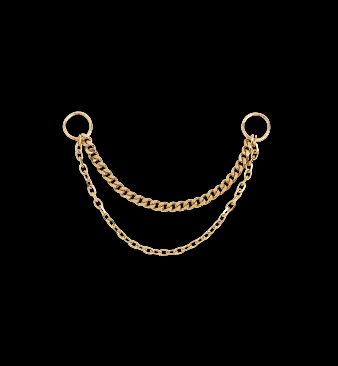 Anna + Nina 14K Goud | Chained Harmony Piercing Charm 14K