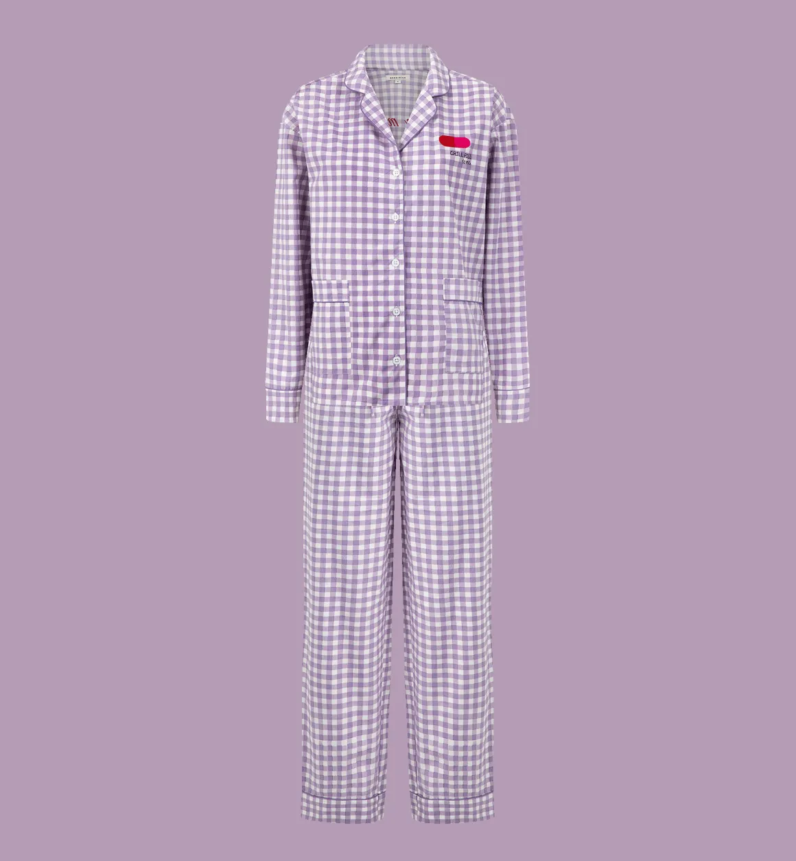 Anna + Nina - Home Verzorging | Co-Ords | Chill Pill Gingham Pyjama Paars