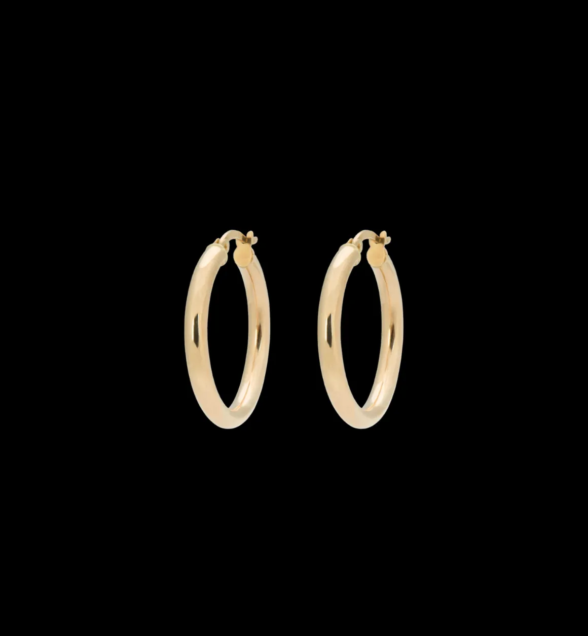 Anna + Nina 14K Goud | Classic Round Hoop Earrings (M) 14K