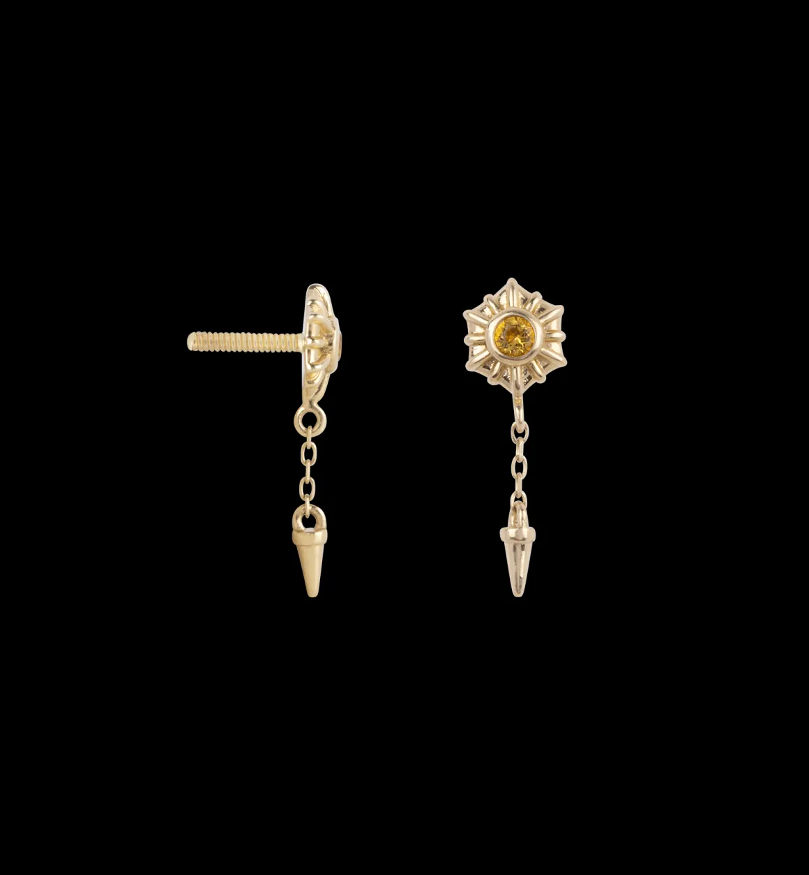 Anna + Nina 14K Goud | Coronal Rain Piercing Front 14K