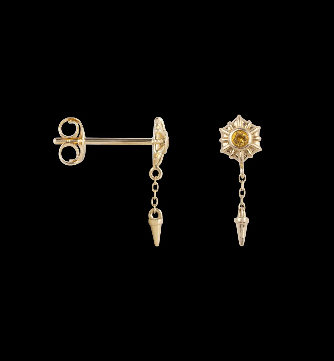 Anna + Nina 14K Goud | Coronal Rain Stud Earring 14K