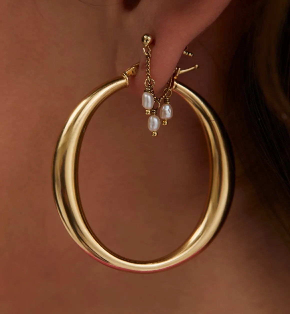 Anna + Nina ​Verguld | Zilver & Verzilverd | Cosmic Dust Chain Earrings