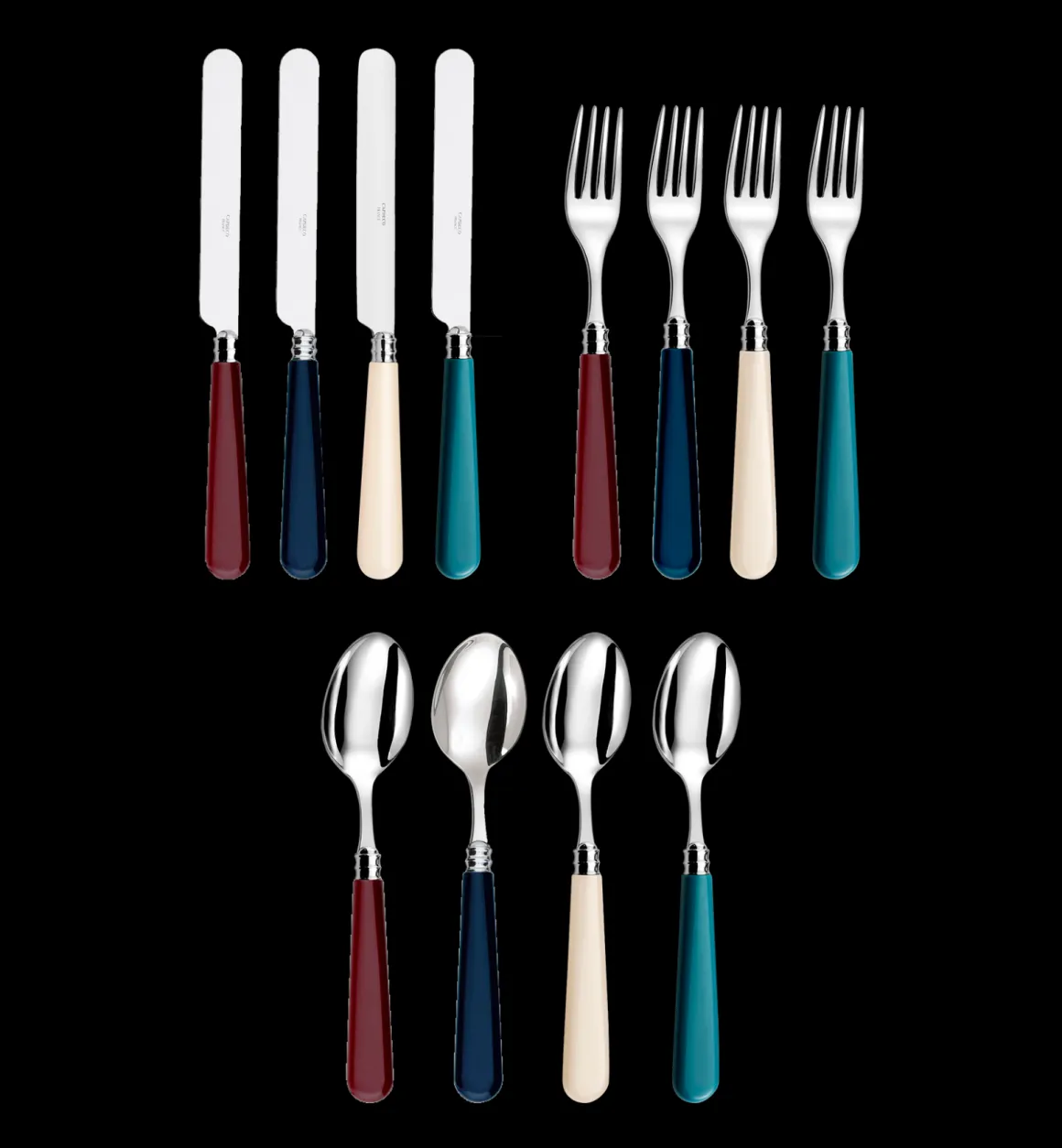 Capdeco Servies | Bestek | Cutlery Set 12 Pieces - Bordeaux Multicolour Set