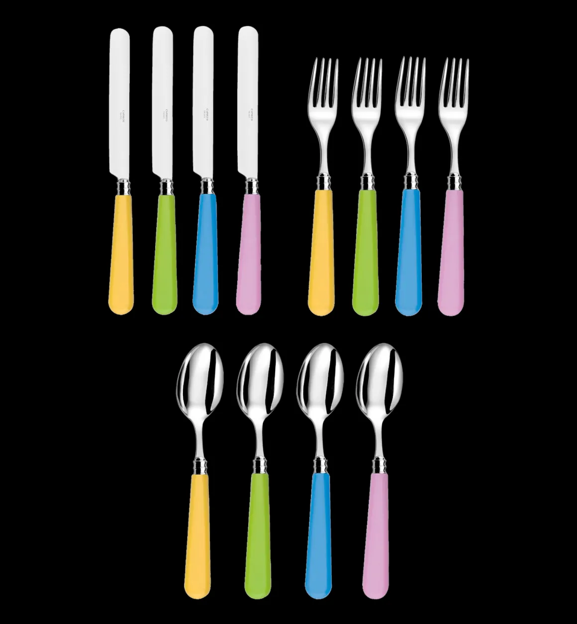 Capdeco Servies | Bestek | Cutlery Set 12 Pieces - Pastel Multicolour