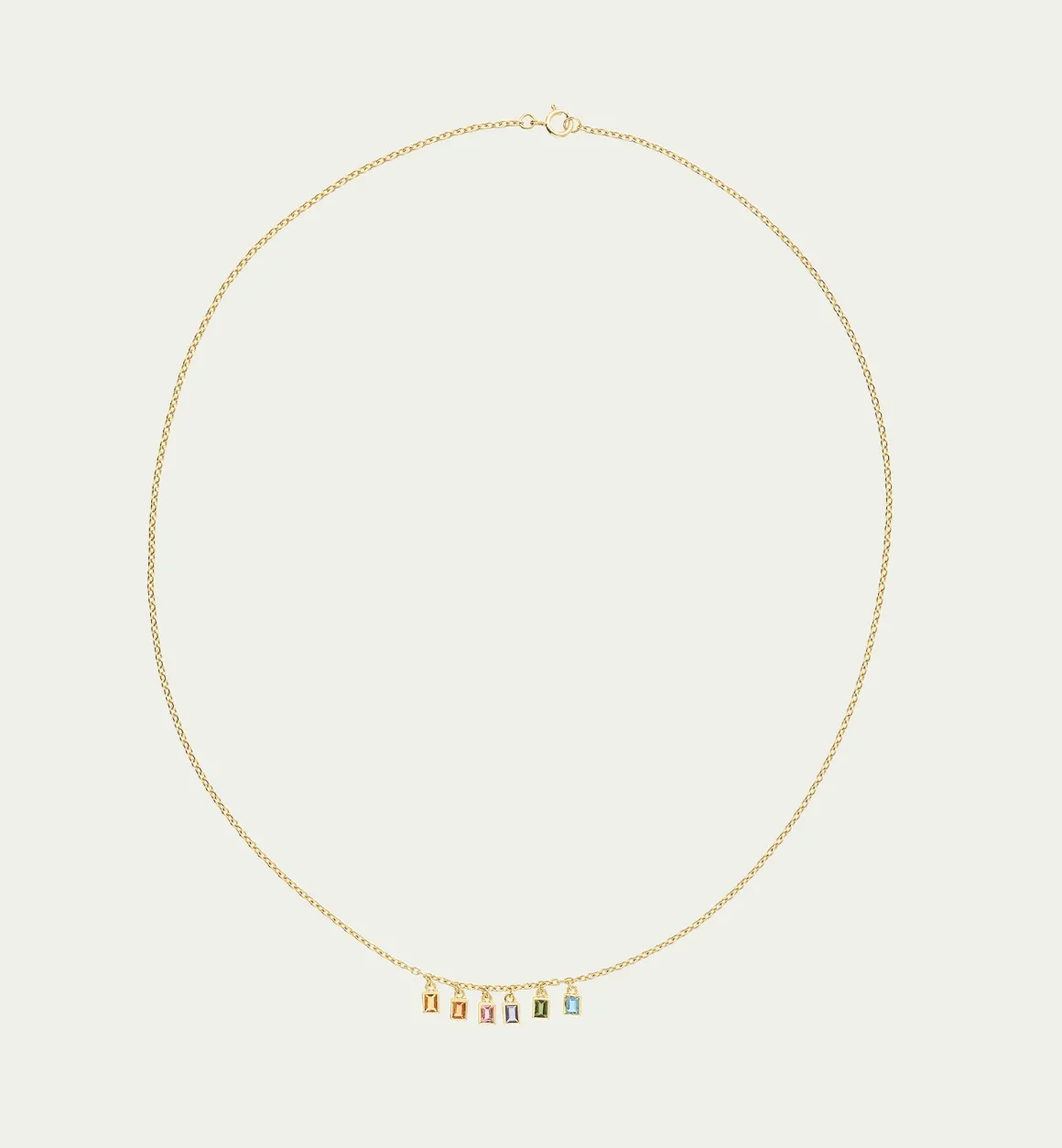 Anna + Nina 14K Goud | Drooping Rainbow Necklace 14K