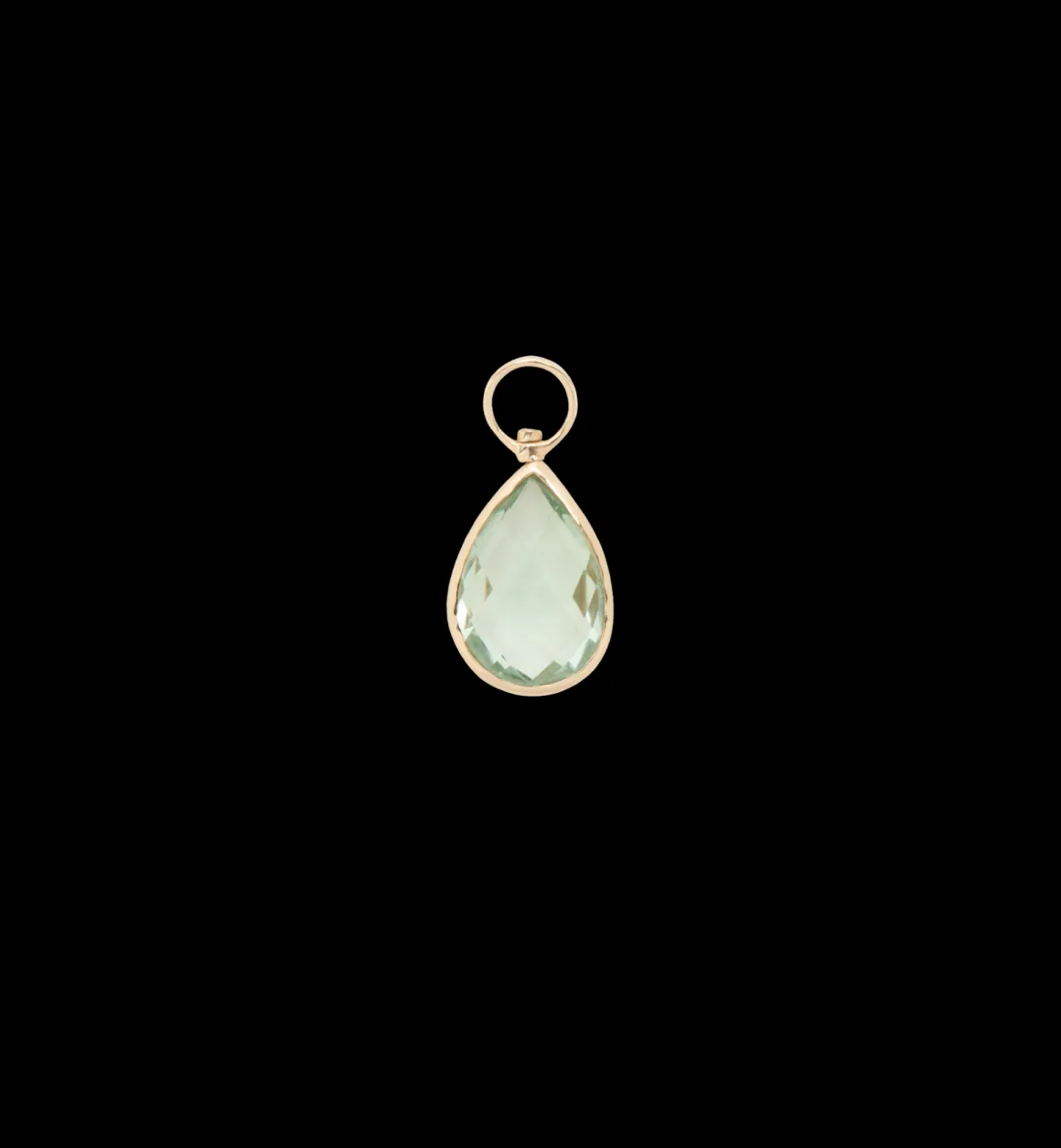 Anna + Nina 14K Goud | Voor Haar | Enchanting Tear Green Amethyst Charm 14K