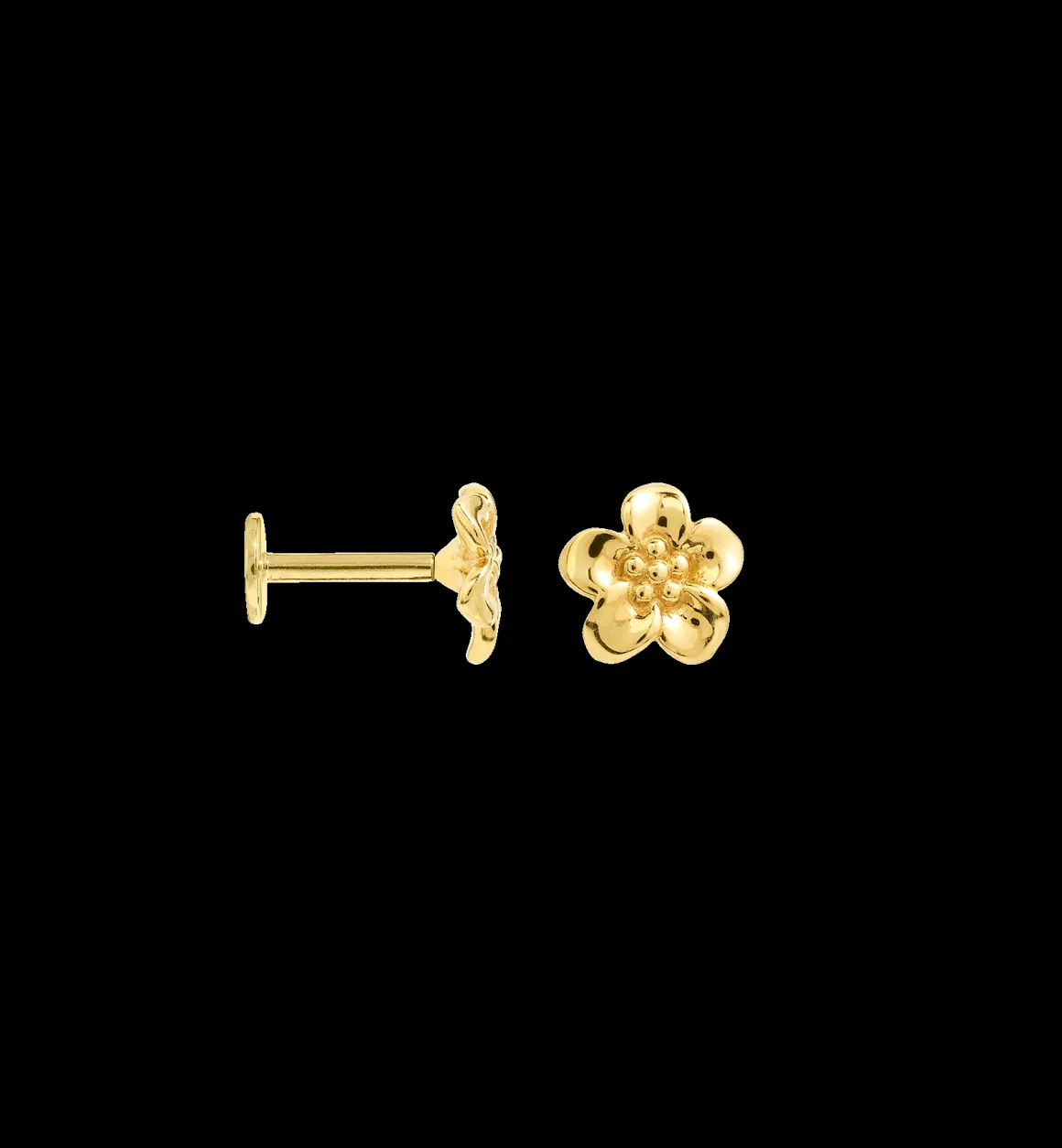 Anna + Nina 14K Goud | Voor Je Partner | Flower Boy Piercing Front 14K