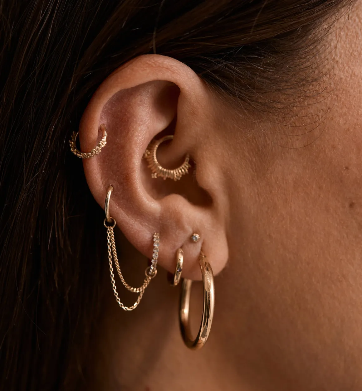 Anna + Nina 14K Goud | Forget Me Not Helix Piercing 14K YellowGold