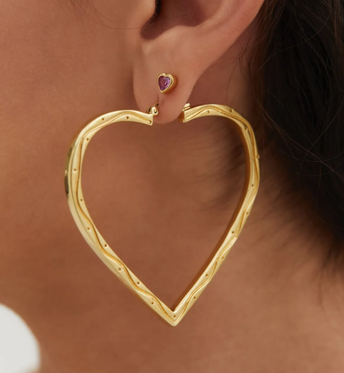 Anna + Nina ​Verguld | Zilver & Verzilverd | Funky Love Hoop Earrings