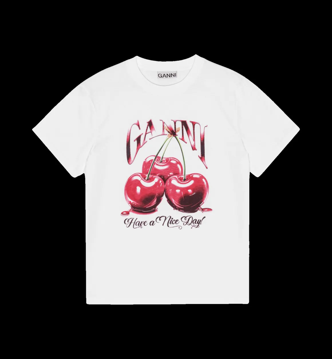 GANNI Tops | Basic Cherry T-shirt White