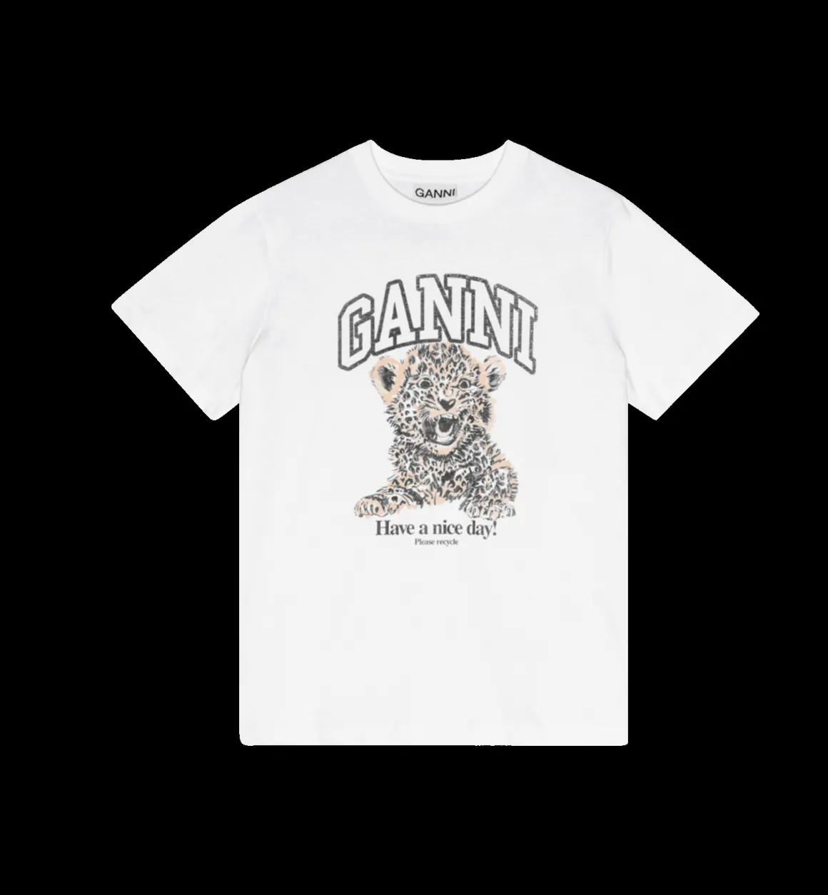 GANNI Tops | Basic Leopard T-shirt White