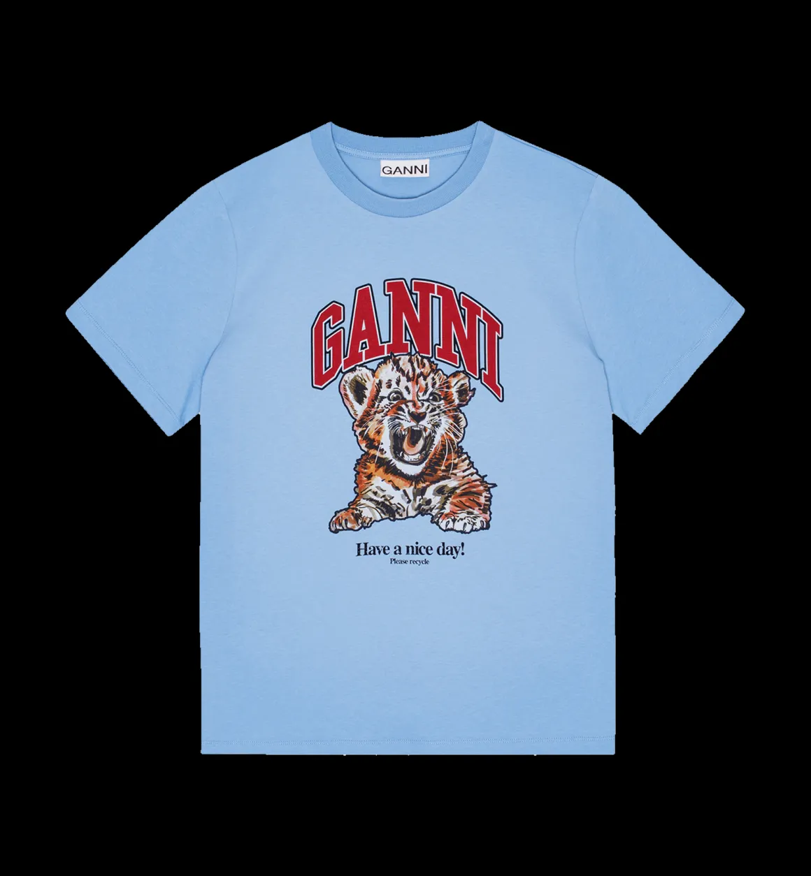 GANNI Tops | Basic Tiger T-shirt Blue