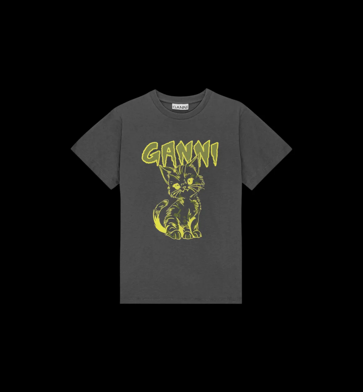 GANNI Tops | Kitty Relaxed T-shirt Black