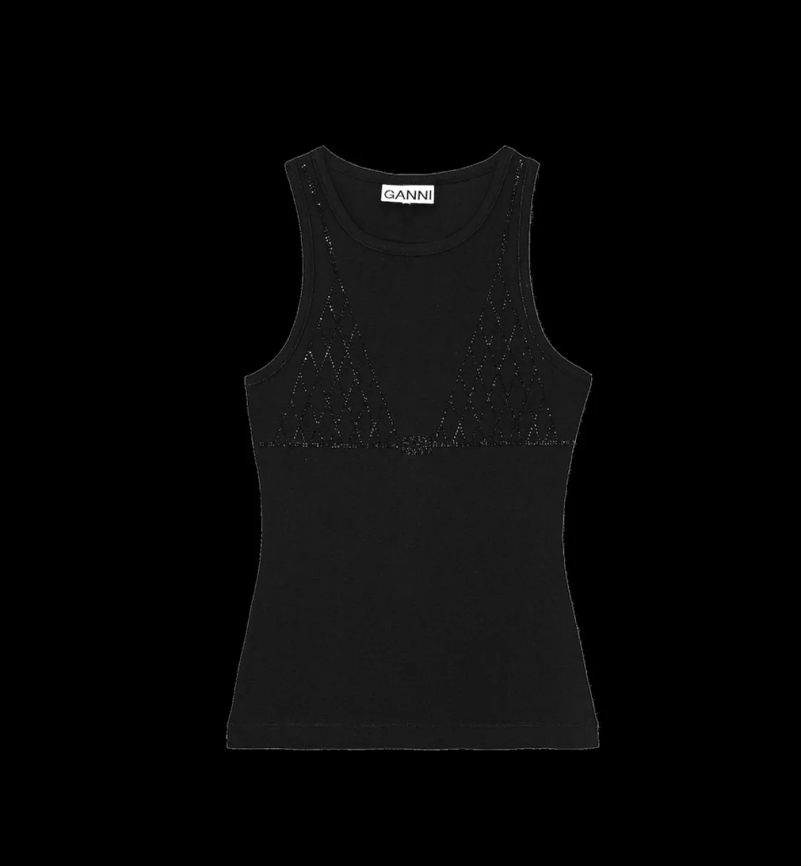 GANNI Tops | Soft Rib Tank Top Black