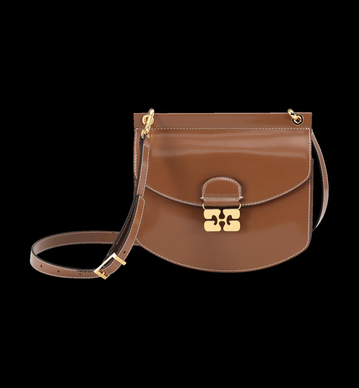 GANNI Accessories | Brown Apo-G Patent Bag