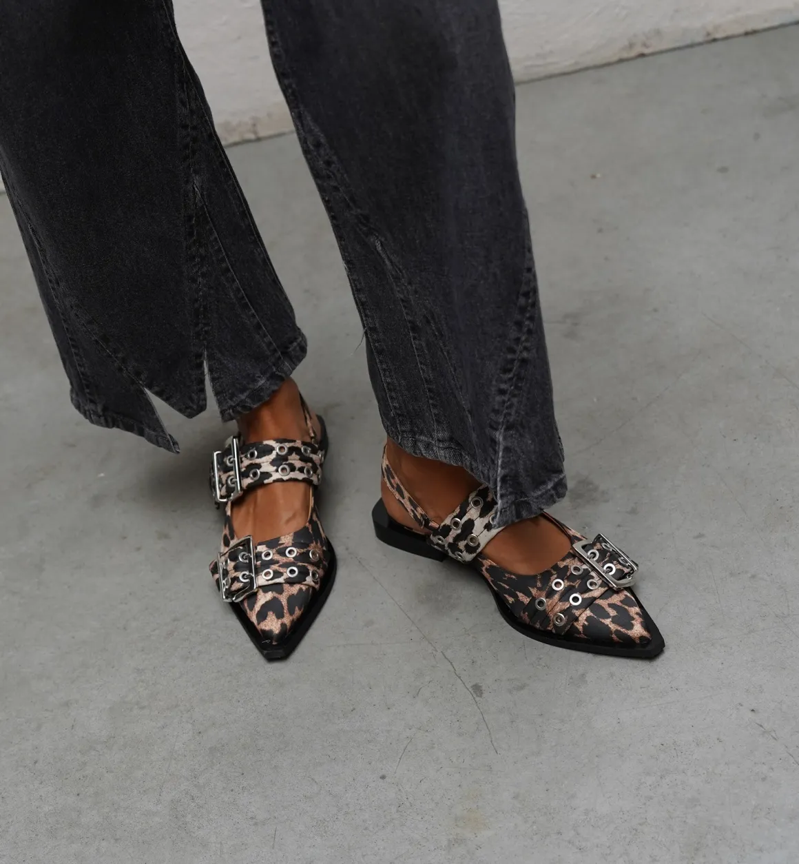 GANNI Accessories | Buckle Leopard Ballerina Brown