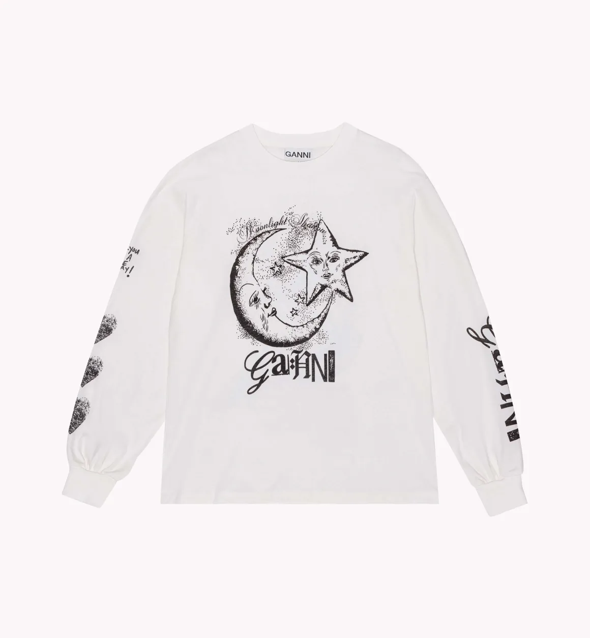 GANNI Tops | Future Moon Long Sleeve T-shirt White