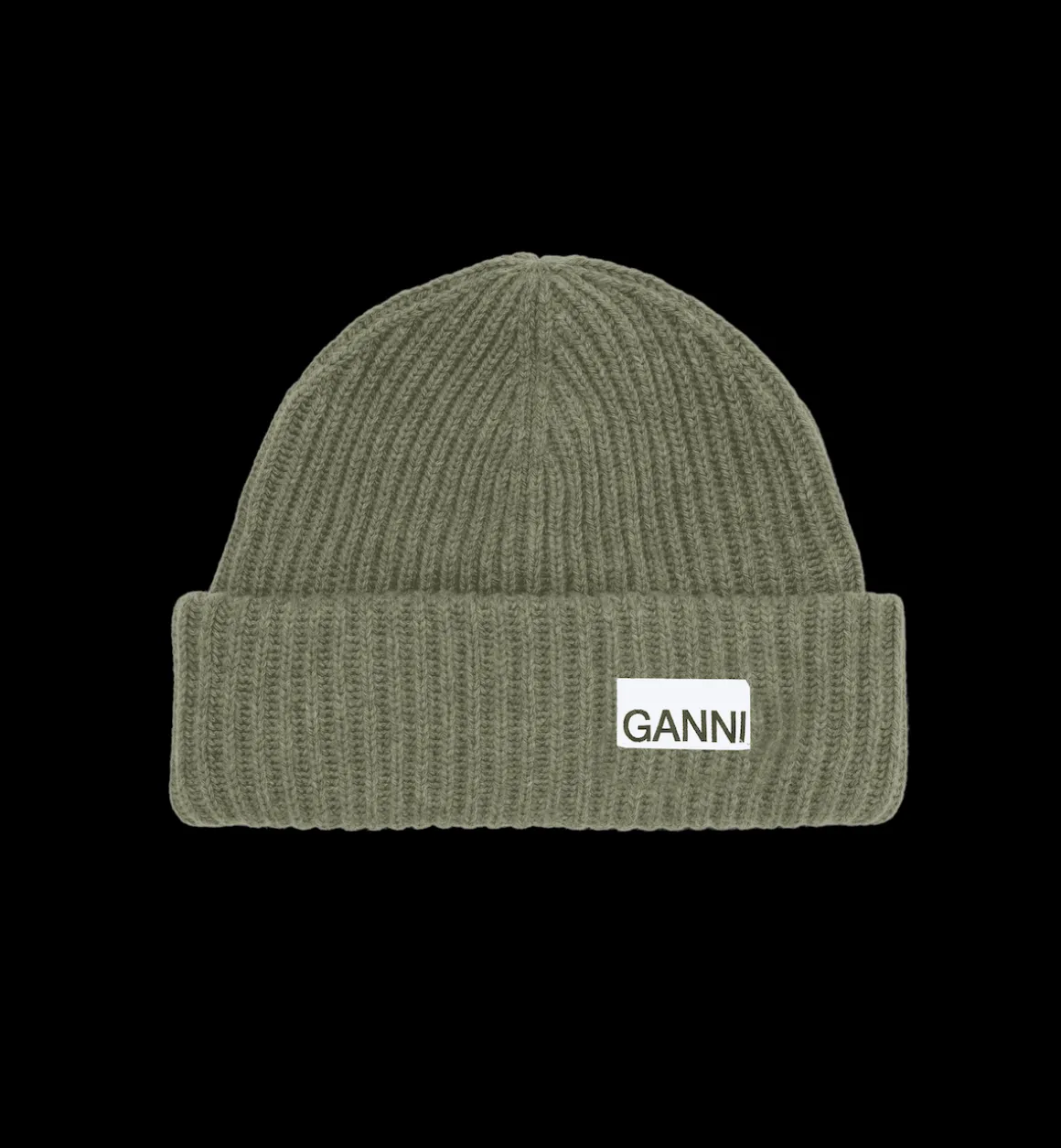 GANNI Accessories | Green Structured Rib Beanie