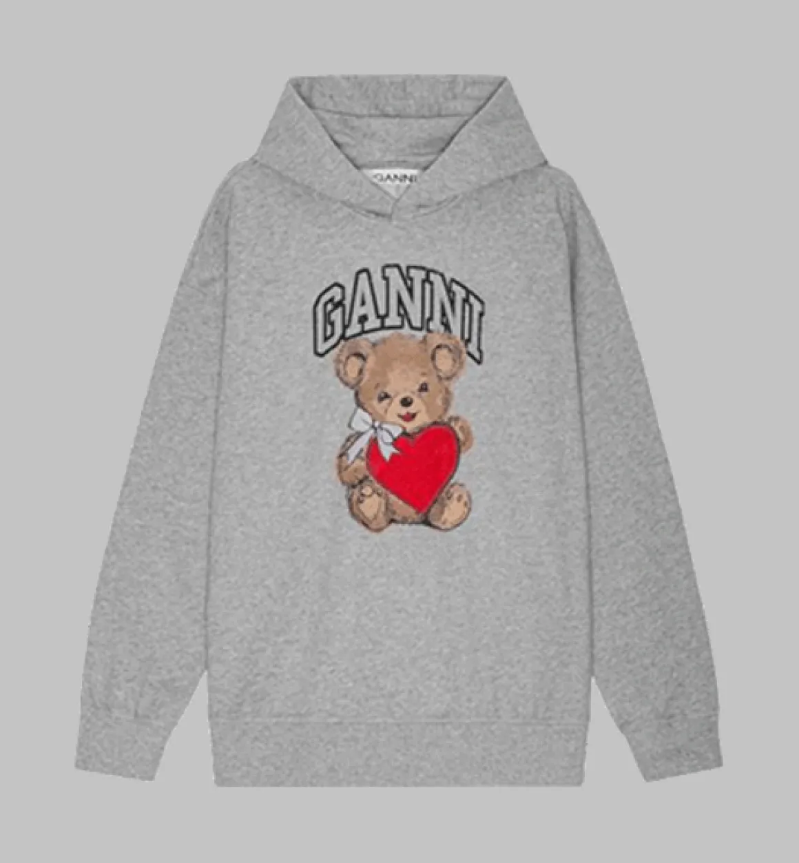 GANNI Tops | Isoli Bear Hoodie Grey