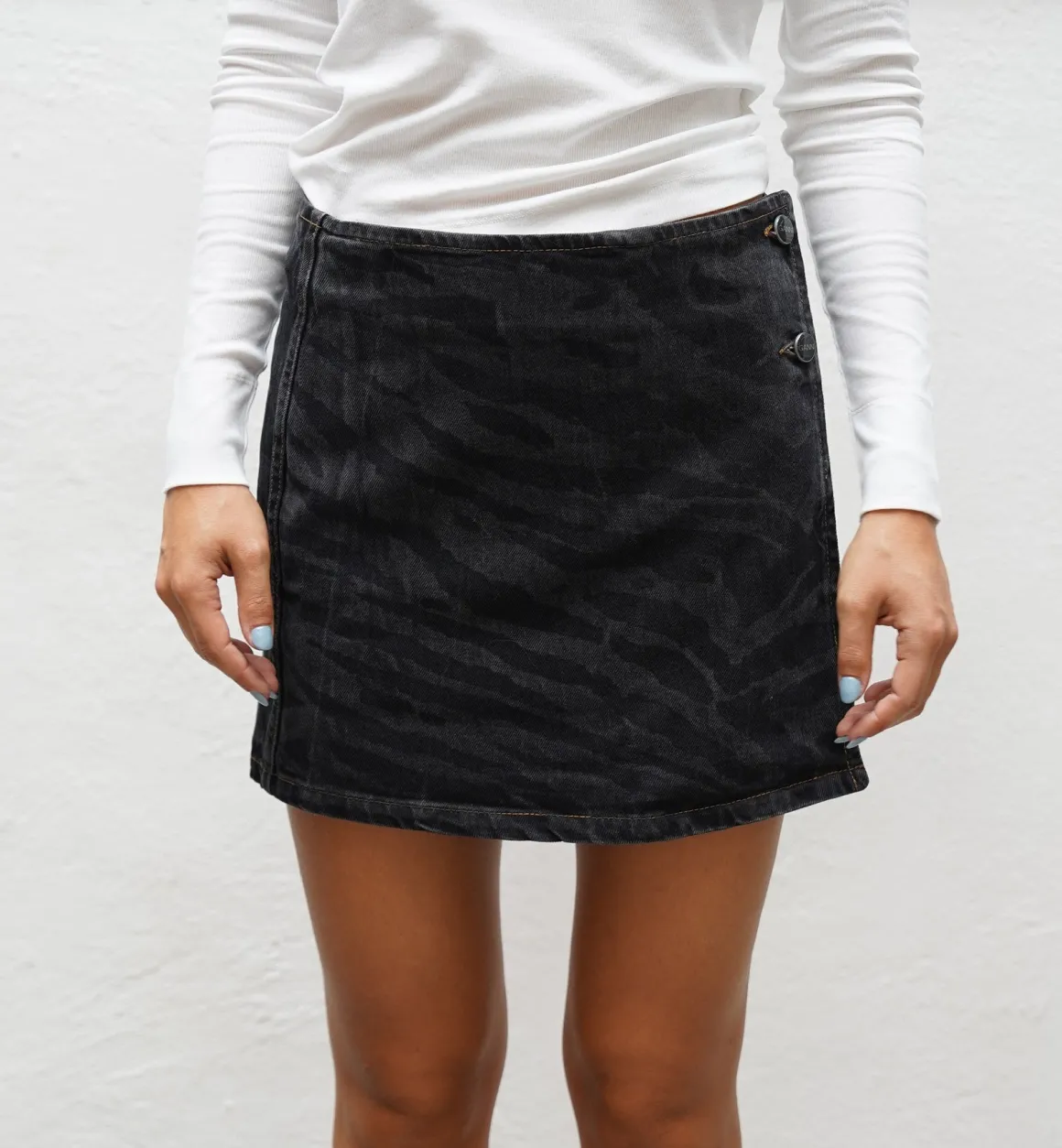 GANNI Broeken & Rokken | Lazer Denim Wrap Mini Skirt Blue