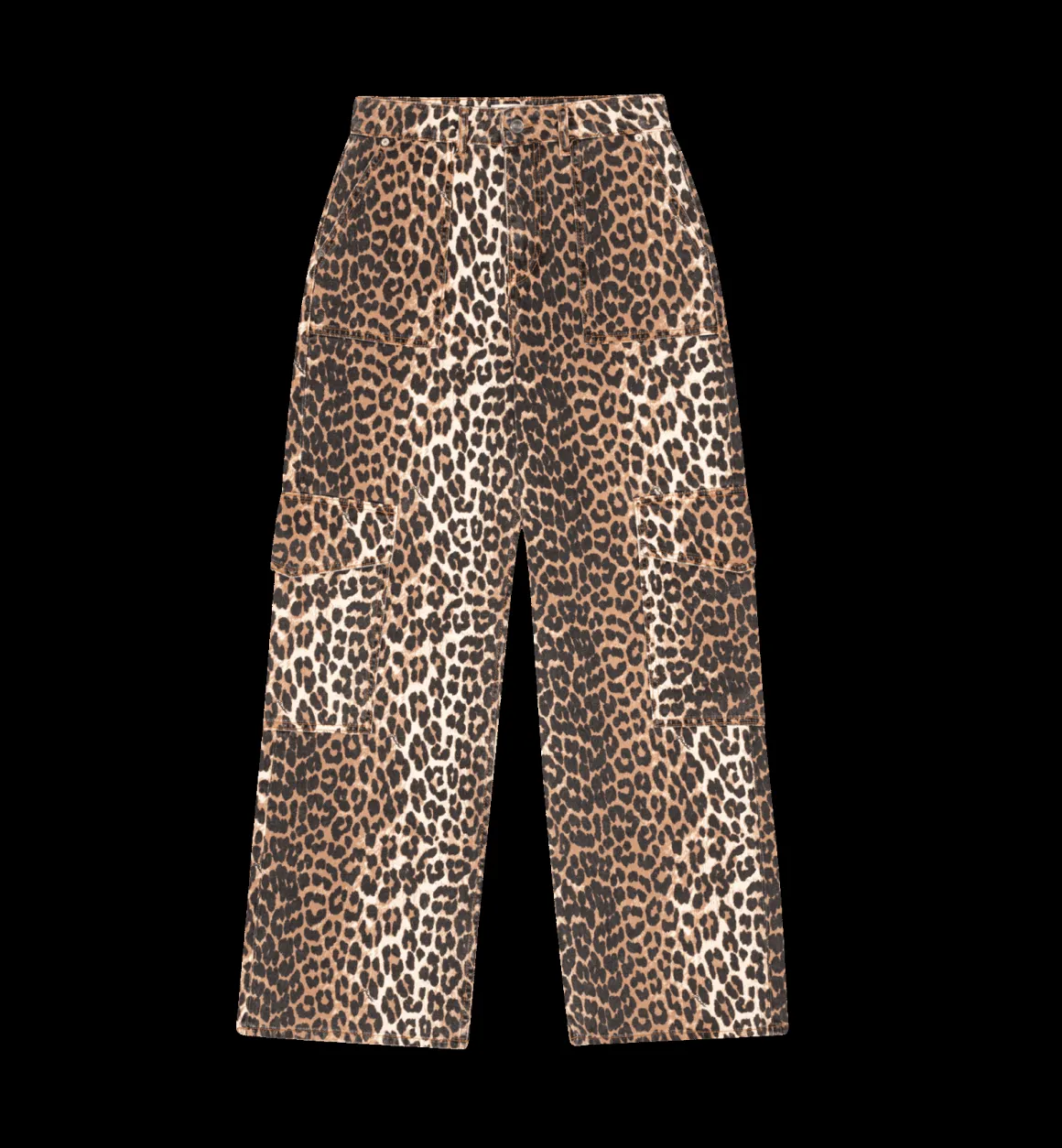 GANNI Broeken & Rokken | Leopard Angi Denim Brown