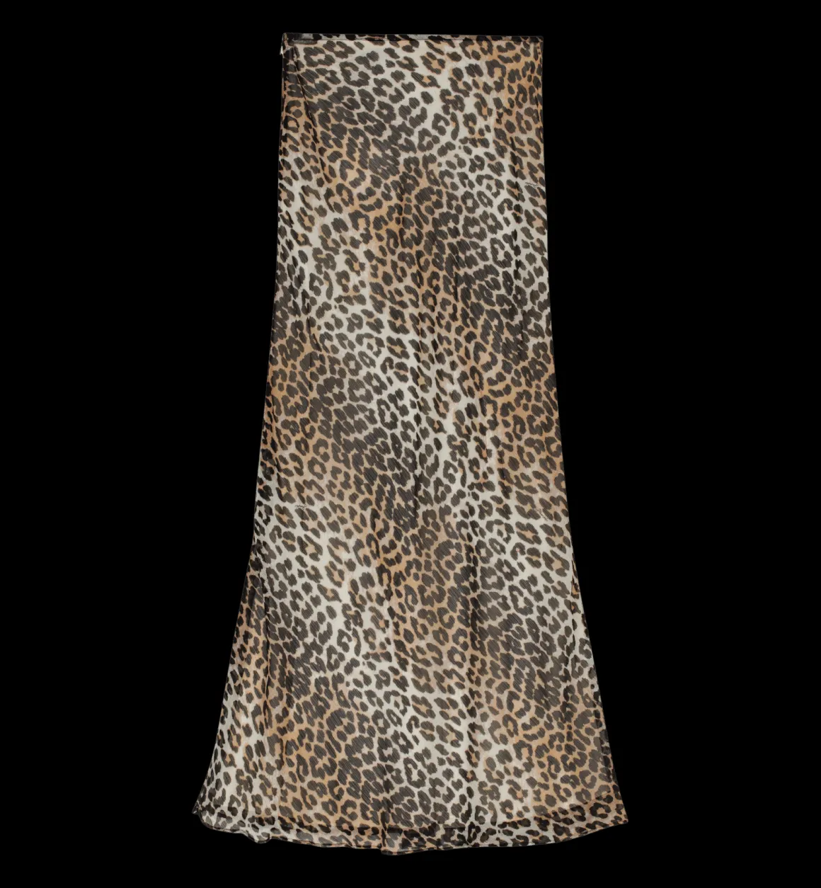 GANNI Broeken & Rokken | Leopard Chiffon Maxi Skirt Brown