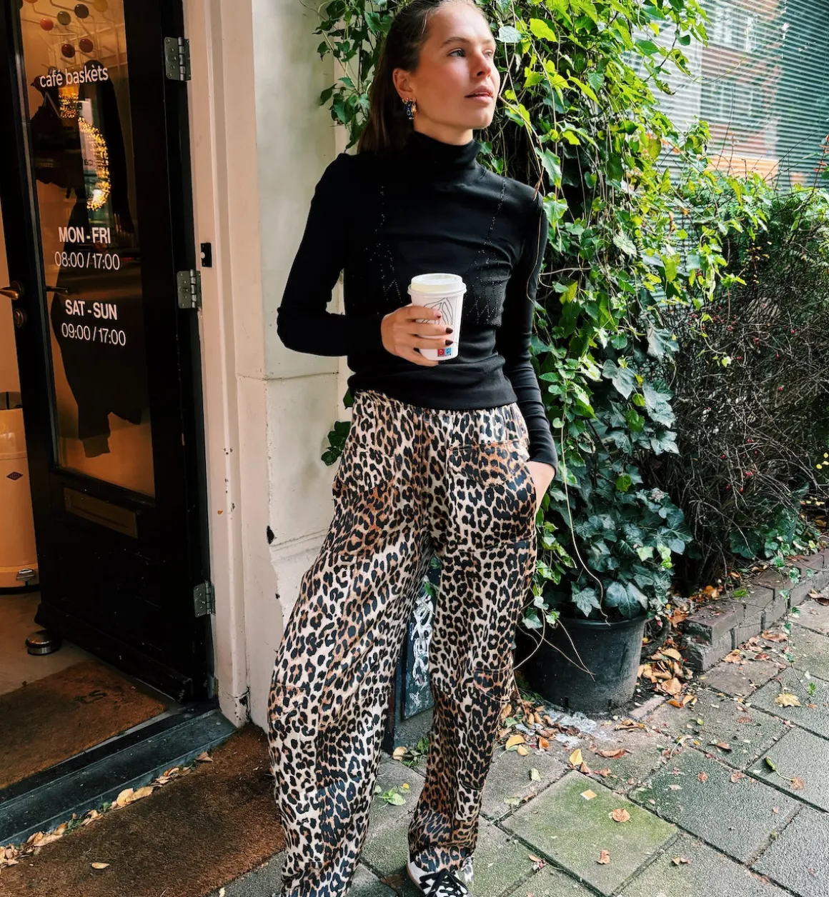 GANNI Broeken & Rokken | Leopard Satin Pants Brown