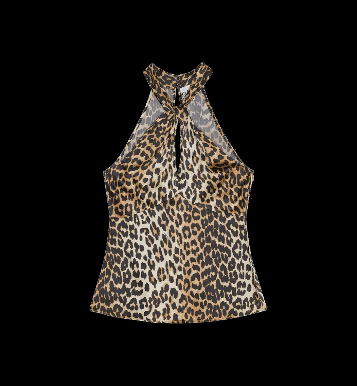 GANNI Tops | Leopard Satin Top Brown