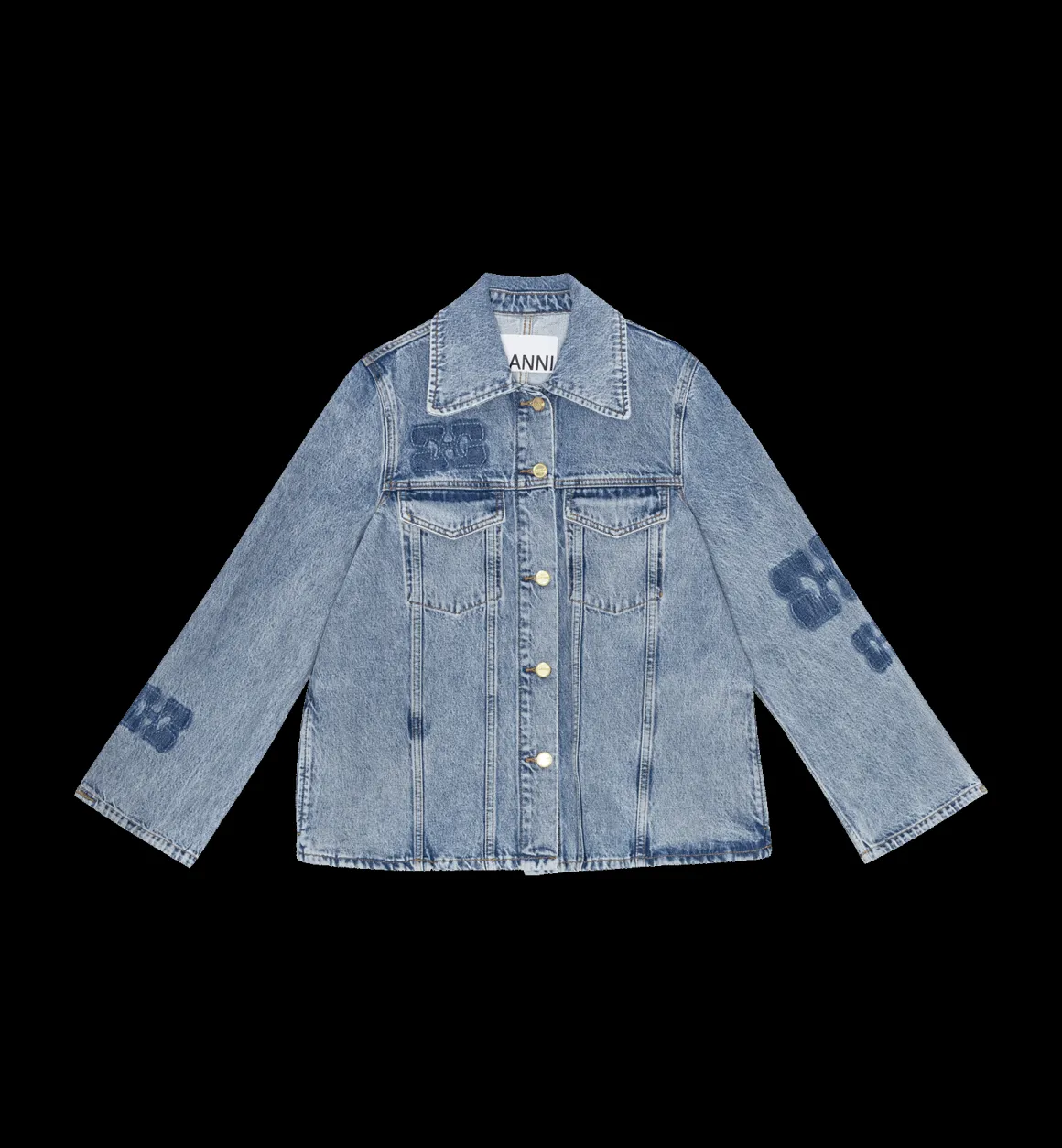 GANNI Jassen | Patch Denim Jacket Blue