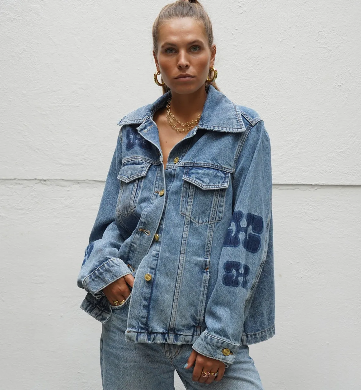 GANNI Jassen | Patch Denim Jacket Blue