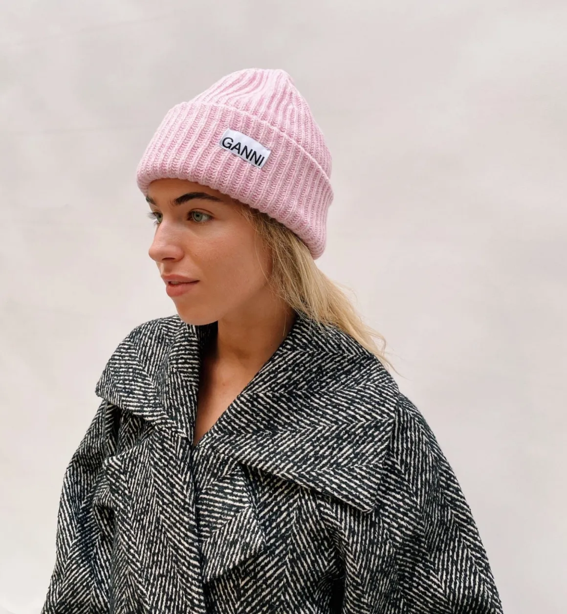 GANNI Accessories | Pink Structured Rib Beanie