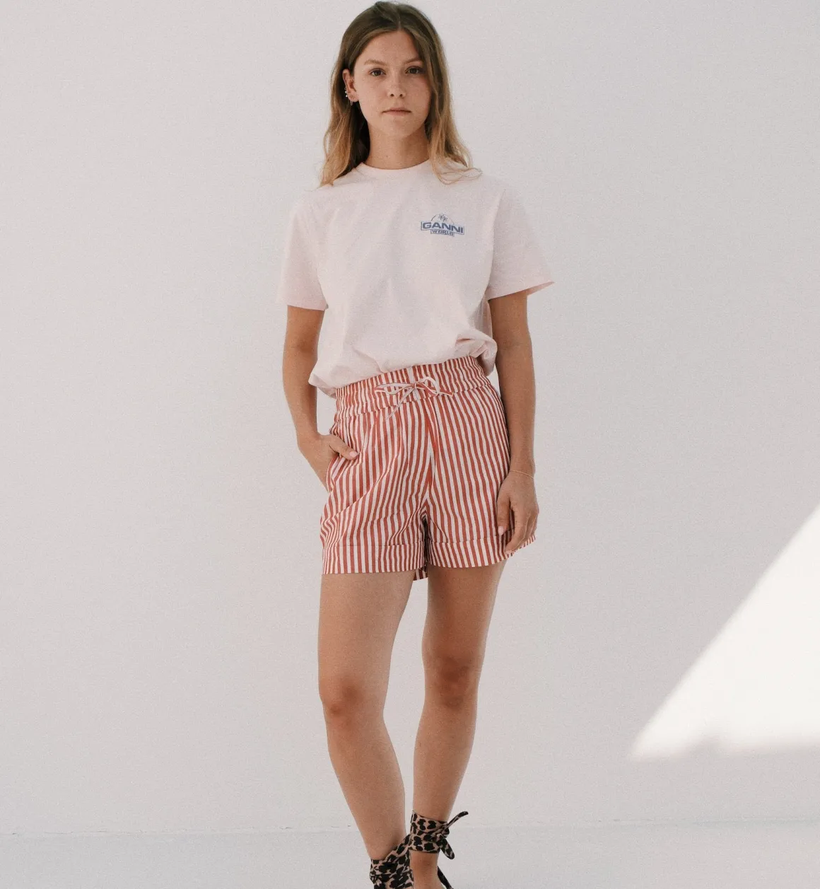 GANNI Broeken & Rokken | Stripe Shorts Red