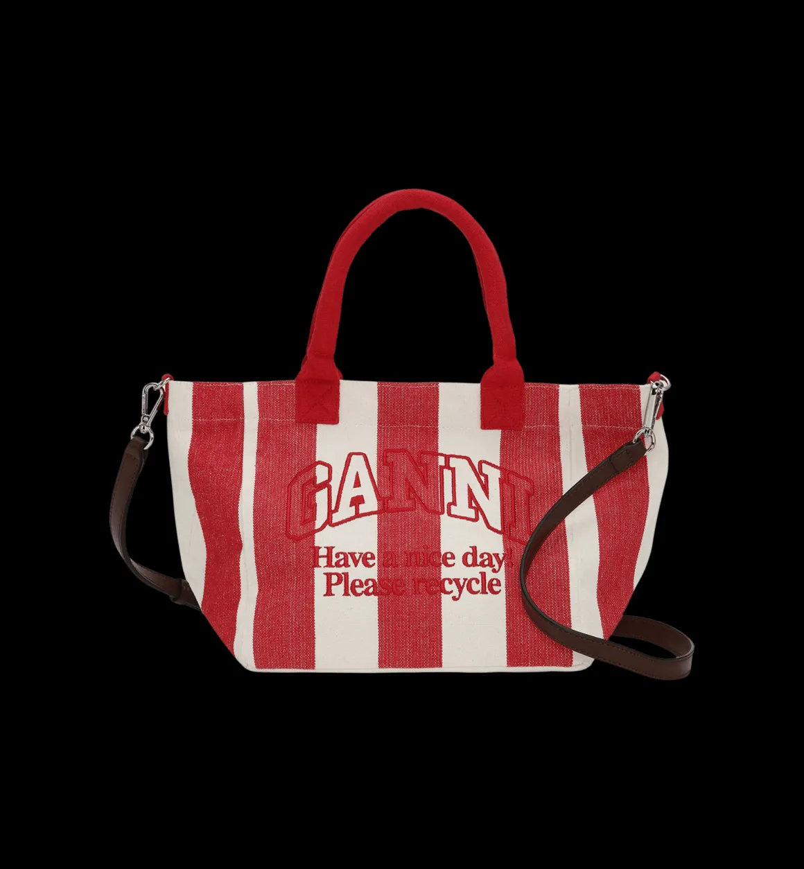 GANNI Accessories | Red Stripes Small Easy Shopper