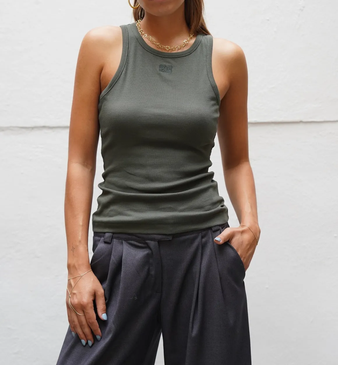 GANNI Tops | Soft Tank Top Grey