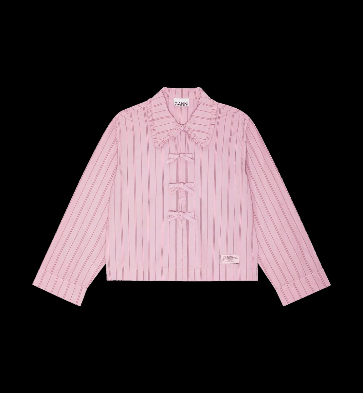 GANNI Tops | Co-Ords | Stripe Pyjama Shirt Pink