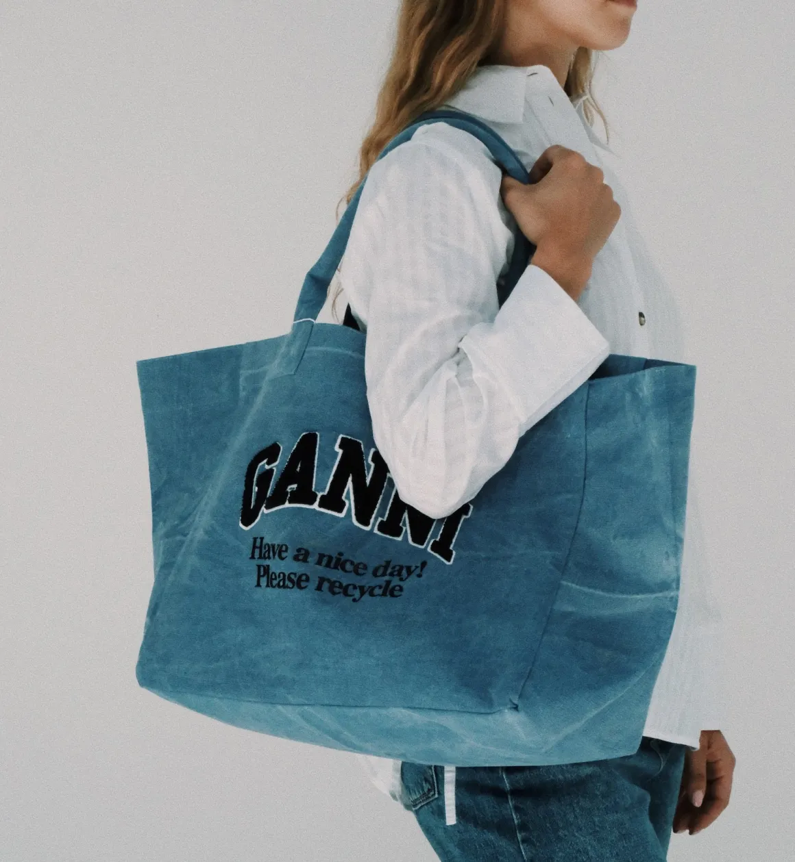 GANNI Accessories | Washed Denim Shopper XXL