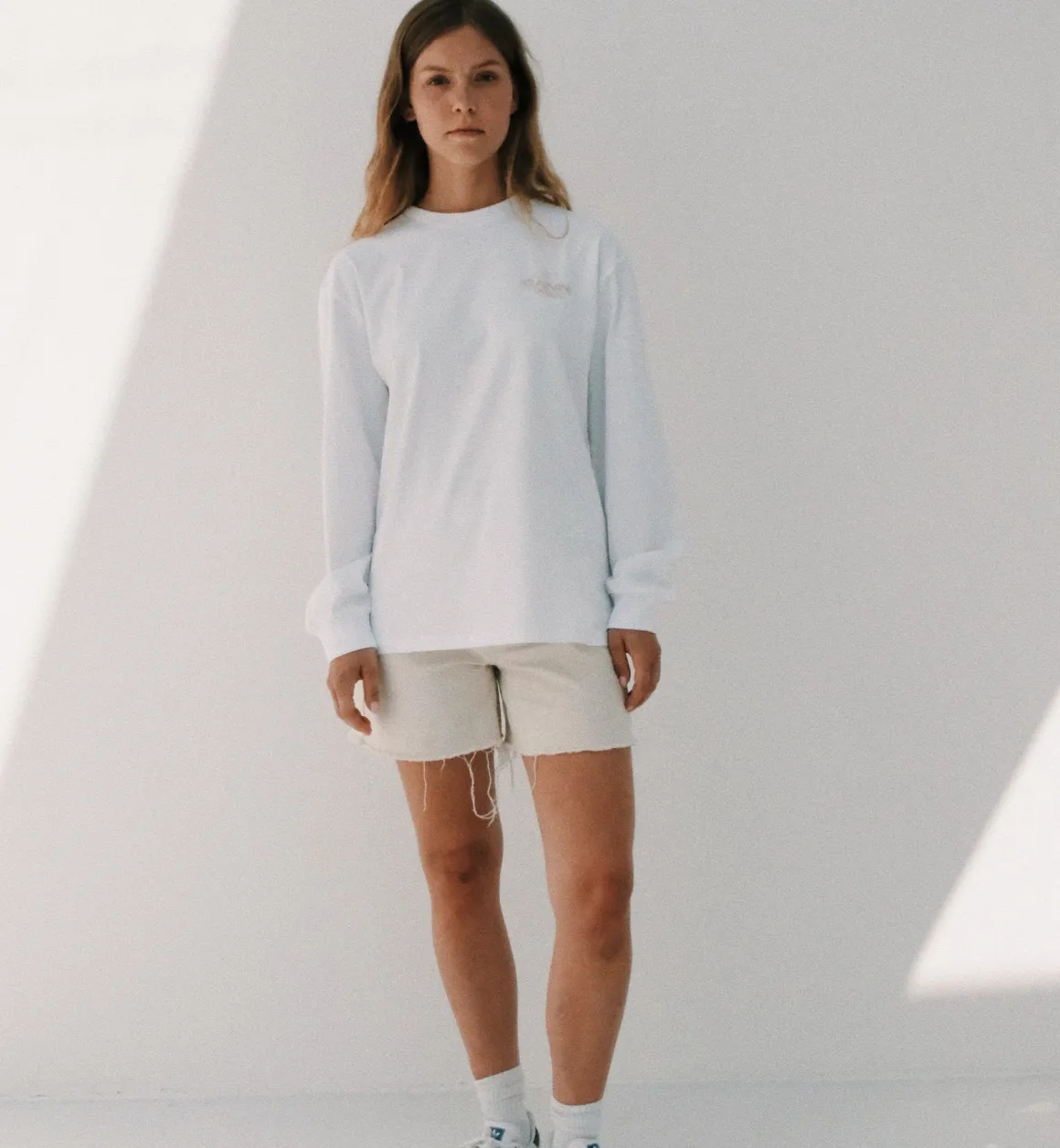 GANNI Tops | Future Palm Long Sleeve T-shirt White