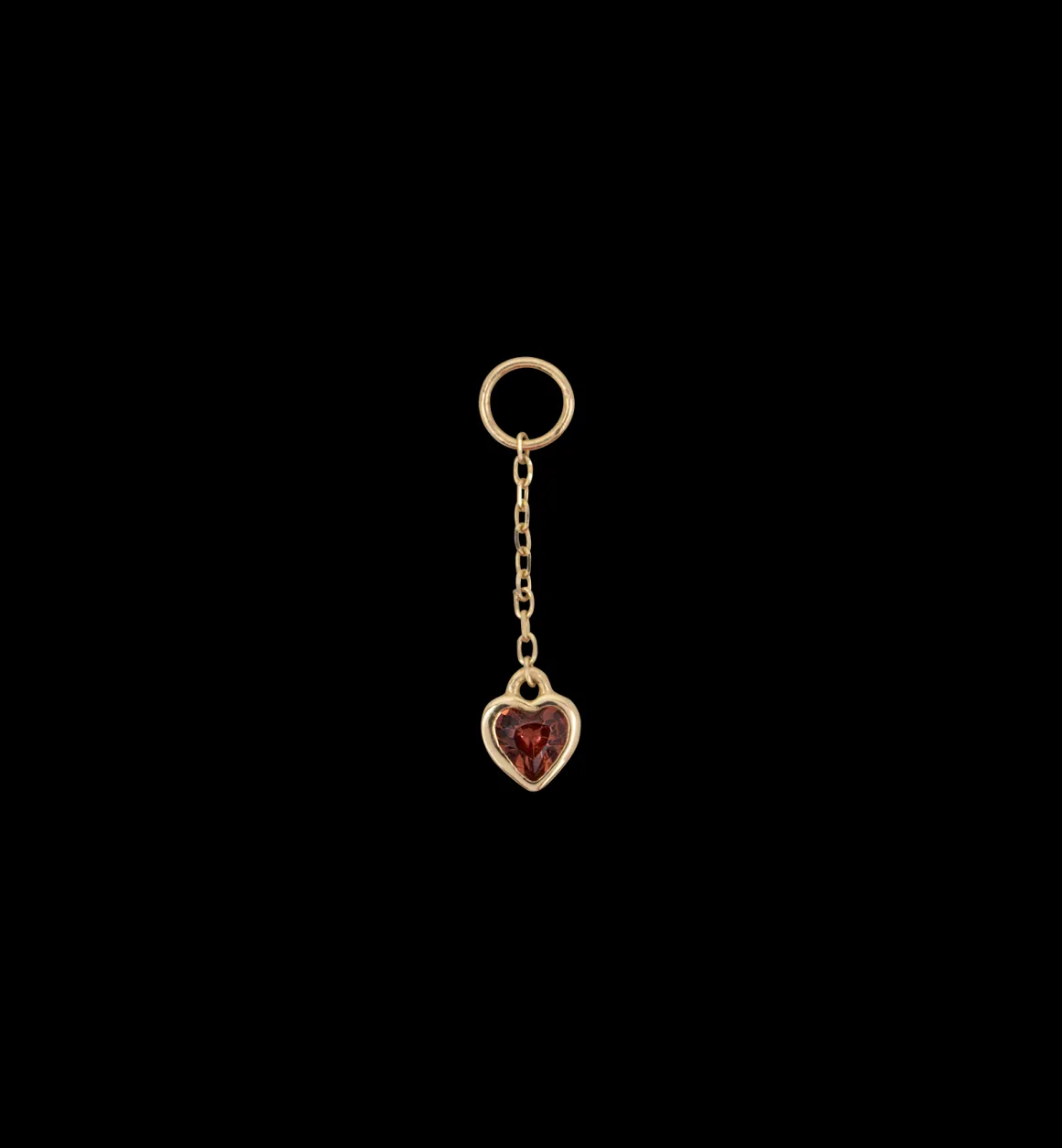 Anna + Nina 14K Goud | Glowing Heart Piercing Charm 14K