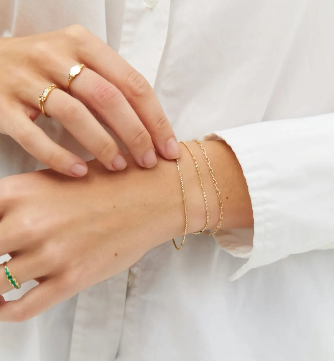 Anna + Nina ​Verguld | Zilver & Verzilverd | Gourmet Plain Bracelet