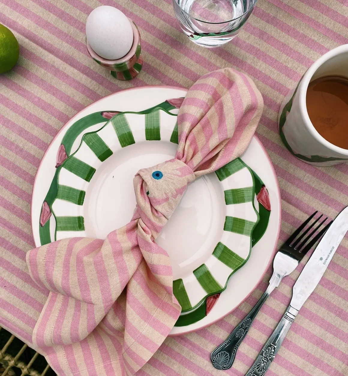 Anna + Nina - Home Servies | Green Scalloped Breakfast Plate