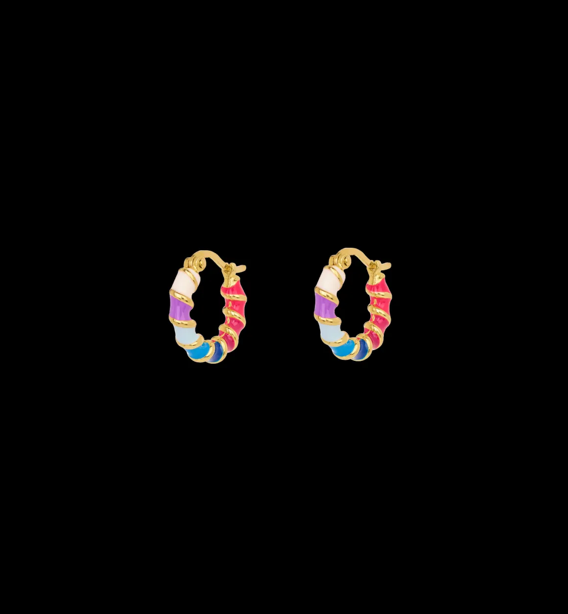 Anna + Nina ​Verguld | Zilver & Verzilverd | Holographic Hoop Earrings